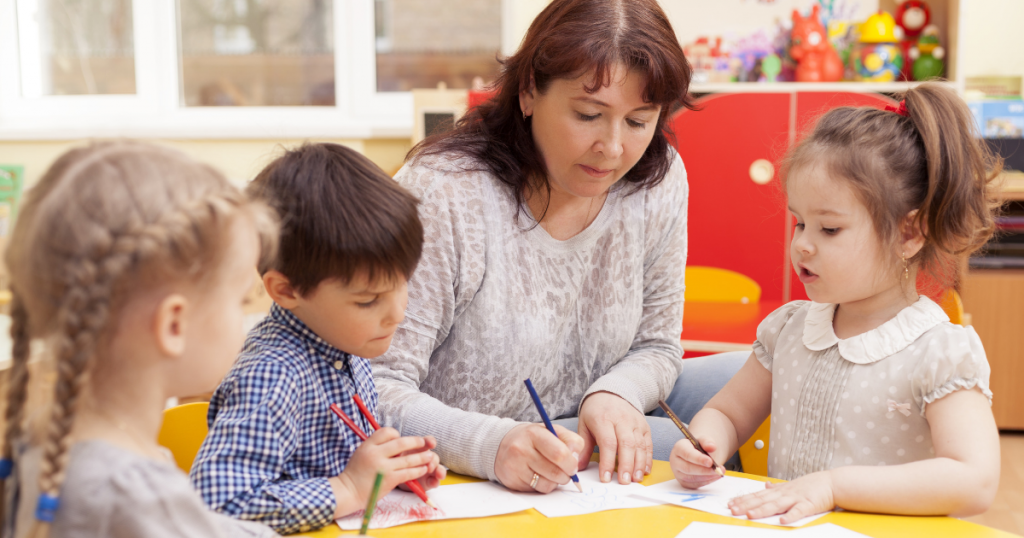 Teacher with Elementary School children